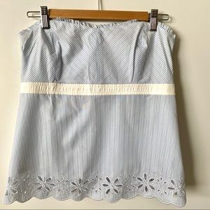 NWT Lilly Pulitzer Strapless Meridan Top Stripe Embroidery size 10